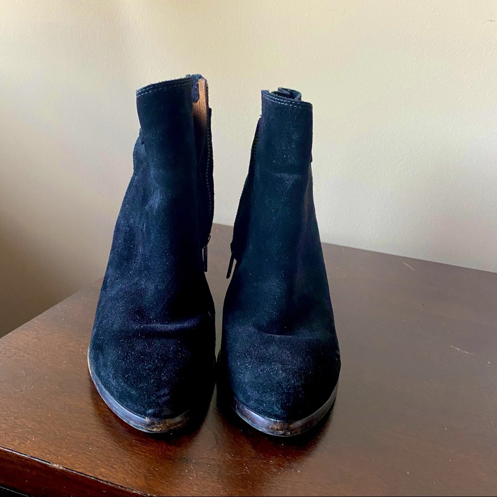 Frye Cece Tassle Lace Booties Black Suede 6M